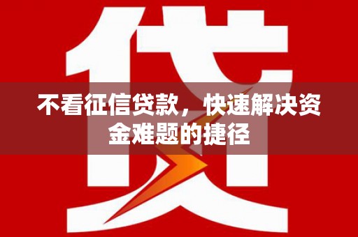 岳塘不看征信贷款，快速解决资金难题的捷径