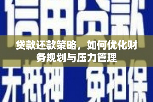岳塘贷款还款策略，如何优化财务规划与压力管理