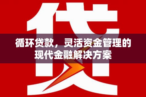 岳塘循环贷款，灵活资金管理的现代金融解决方案