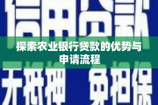 岳塘探索农业银行贷款的优势与申请流程