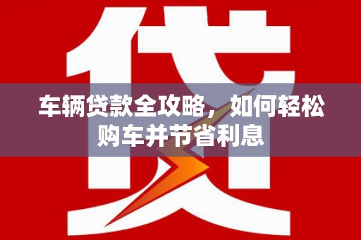 岳塘车辆贷款全攻略，如何轻松购车并节省利息