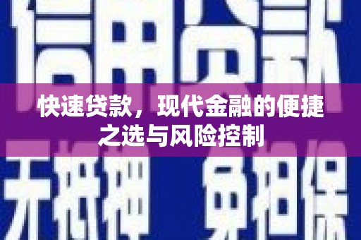 岳塘快速贷款，现代金融的便捷之选与风险控制