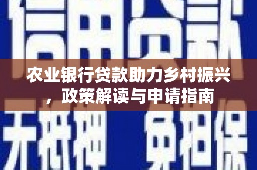 岳塘农业银行贷款助力乡村振兴，政策解读与申请指南