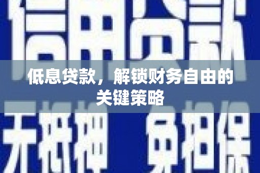 岳塘低息贷款，解锁财务自由的关键策略