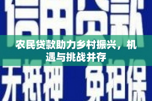 岳塘农民贷款助力乡村振兴，机遇与挑战并存