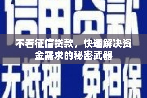 岳塘不看征信贷款，快速解决资金需求的秘密武器