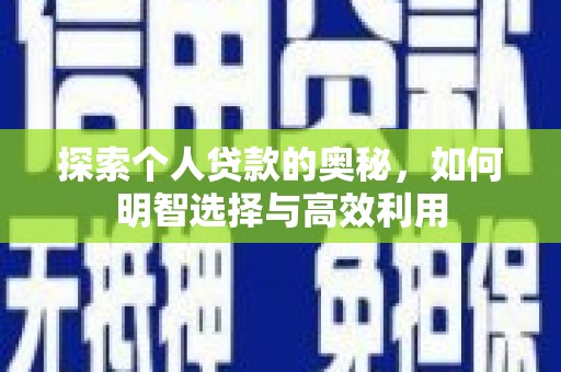 岳塘探索个人贷款的奥秘，如何明智选择与高效利用