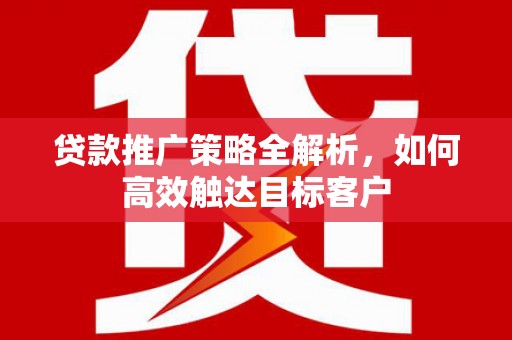 岳塘贷款推广策略全解析，如何高效触达目标客户