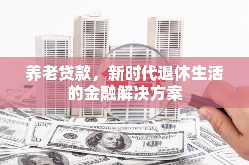 岳塘养老贷款，新时代退休生活的金融解决方案