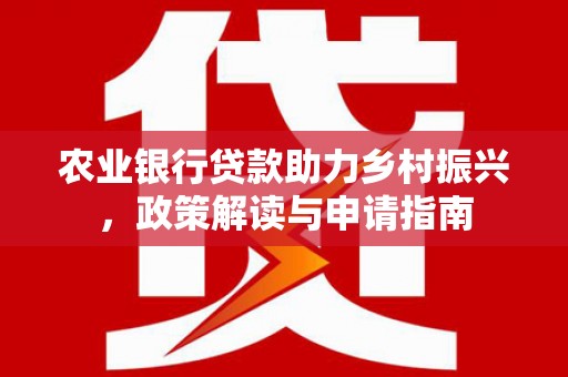 岳塘农业银行贷款助力乡村振兴，政策解读与申请指南