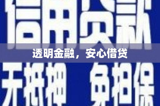 岳塘透明金融，安心借贷